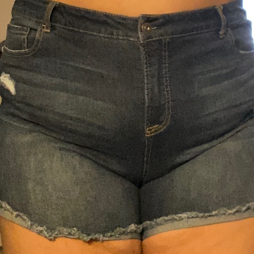 DaHigh Rise Dark Wash Jean Shorts